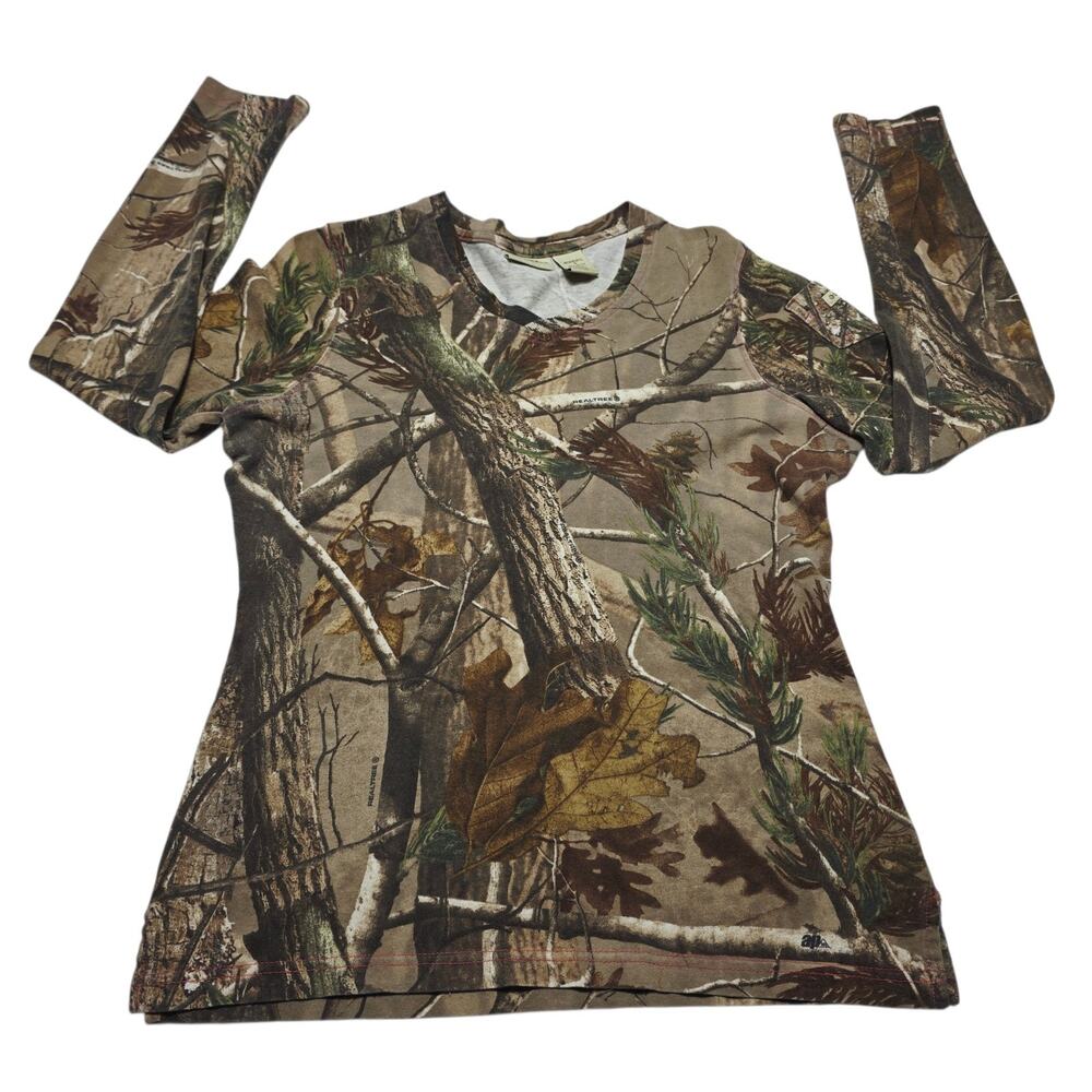 Gander Mountain T-Shirt Women's Size Small Realtree Camo Long Sleeve Outdoors